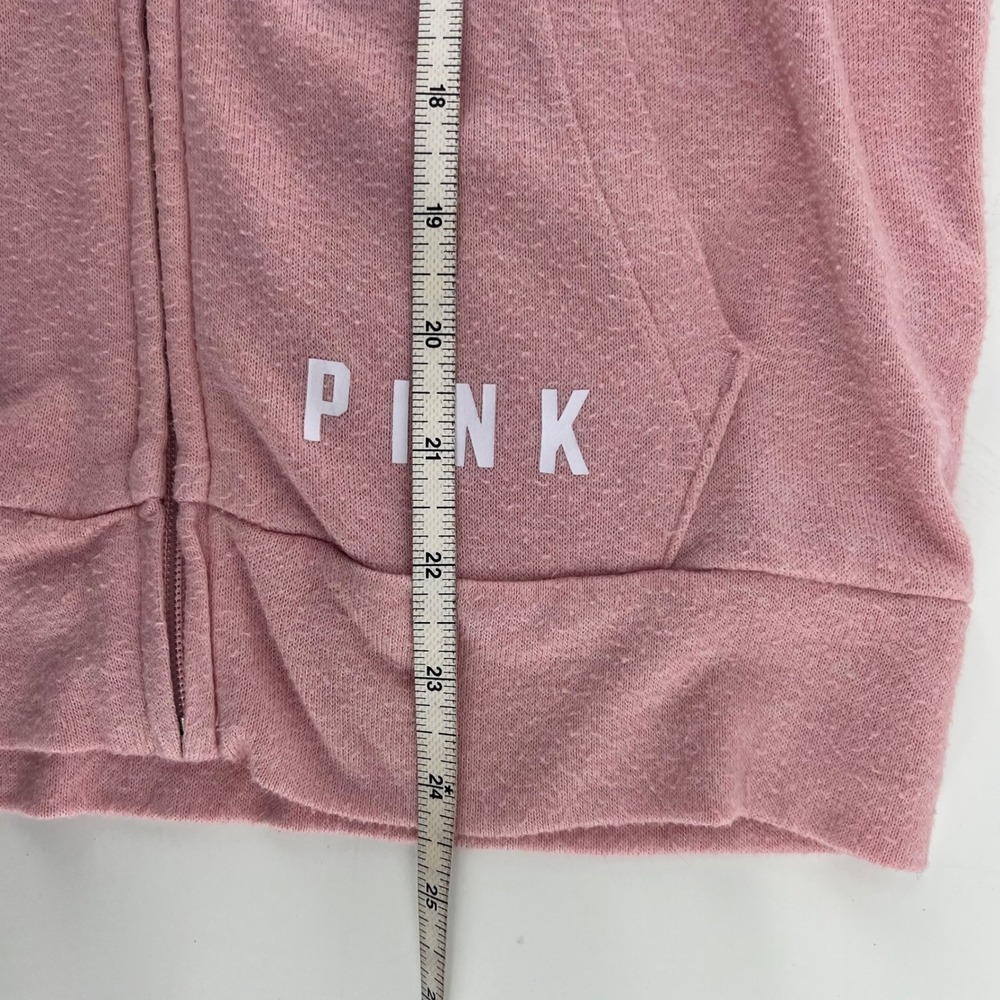 PINK Victoria's Secret Full Zip Up Hoodie Star Print Pink Women's Small S - Picture 9 of 9